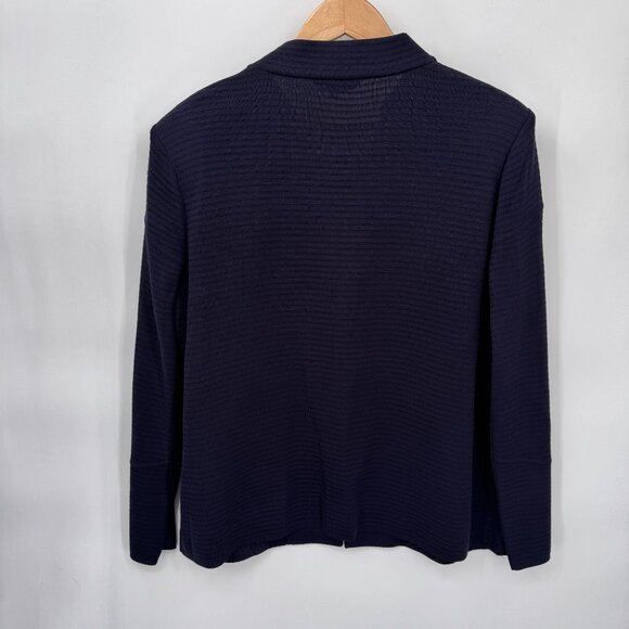 Misook‎ Cardigan Sweater Womens PXL Navy Blue Acrylic Knit Single Button Closure - Picture 6 of 11